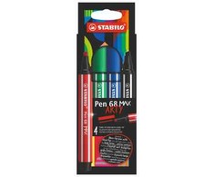 STABILO® Pen 68 MAX - ARTY - 4 ks sada - 4 různé barvy
