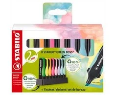 STABILO Žalias BOSS, 8 vnt., Įvairių spalvų, Kūginis galiukas, Įvairių spalvų, Plastikas, 2 mm