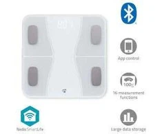 Vonios svarstyklės Nedis SmartLife BTHPS11WT Bluetooth balta