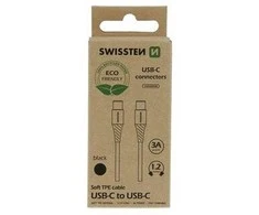SWISSTEN datový kabelis USB-C - USB-C 1.2m juoda (ECO BALENÍ)