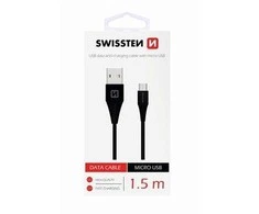 Kabelis USB Swissten USB-A - microUSB 1.5 m Juodas (71504301)