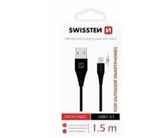 Kabelis USB Swissten 71504403 USB 3.2 Gen 1 (3.1 Gen 1) USB A USB C 1,5 m Juodas