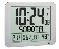TFA sieninis laikrodis valdomas radijo signalu su čekų savaitės diena 60.4516.54