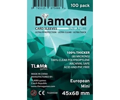 TLAMA games Obaly na karty Diamond Azure: European Mini (45x68 mm) (80 mikronů, 100 ks)