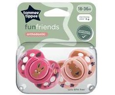 TOMMEE TIPPEE TTP43340399 čiulptukas FUN FRIENDS 18-36m 2pack