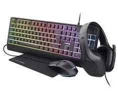 TRUST Sada sluchátka + pelė + klaviatūra + mousepad GXT 792 Quadrox 4v1 Gaming Bundle