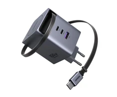 Ugreen 65828 Nexode 100W GaN įkroviklis su ištraukiamu USB-C kabeliu