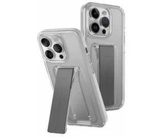 UNIQ dėklas Heldro Mount with Stand Apple iPhone 15 Pro Max 6.7″ skaidrus/lucent clear
