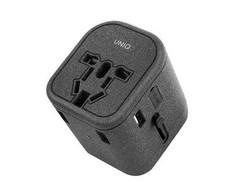 UNIQ laidinis įkroviklis Voyage World Adapteris 33W+ 2xUSB + PD 18W + QC 3.0 pilkos spalvos (LITHOS Collective)