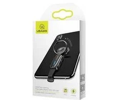 USAMS ADAPTER AU08 2W1 2X LIGTNING LED + RING HOLDER Juodas