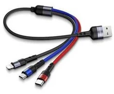 USAMS Pintas laidas U26 3in1 0.35m 2A greitas įkrovimas (lightning/microUSB/USB-C) SJ410USB01 (US-SJ410)