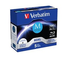 1x5 Verbatim M-Disc BD-R Blu-Ray 100GB 4x Speed rašalinis spausdinimas. JC