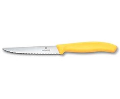 Virtuvinis peilis steikui ir picai Victorinox Swiss Classic 6.7238.C1 dantytais ašmenimis, geltonas