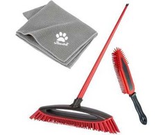 Vileda „Pet Pro ALWAYS CLEAN“ šluotų dėžė, 3 dalių rinkinys (raudona, ALWAYS CLEAN šluota + „Pet Pro“ elektrostatinis šepetys + „Pet Pro“ mikropluošto rankšluostis XL)