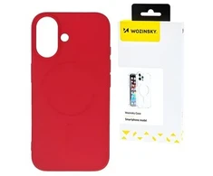 Wozinsky „Liquid Silicone MagSafe“ dėklas, skirtas „Samsung Galaxy S25 Ultra“ – raudonos spalvos telefono dėklas