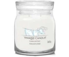 Yankee Candle Aromatinė žvakė Signature glass medium Clean Cotton 368 g