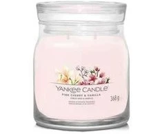 Yankee Candle Aromatinė žvakė Signature glass medium Rožinė Cherry - Vanilla 368 g