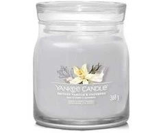 Yankee Candle Yankee žvakė Aromatinė žvakė Signatūrinio stiklo vidutinė rūkyta vanilė - kašmyras 368 g