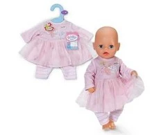 Zapf Baby Rožinė kūdikio gimimui suknelė su 36 cm rankovėmis