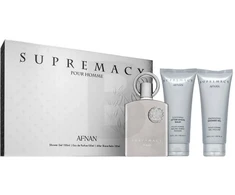Dovanų rinkinys vyrams Afnan Supremacy Silver, EDP 100 ml + dušo želė 100 ml + balzamas po skutimosi 100 ml