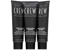 Rinkinys „Trio American Crew Precision Blend“ pusiau ilgalaikiai plaukų dažai, 4-5 natūralios spalvos, 3 vnt., 40 ml