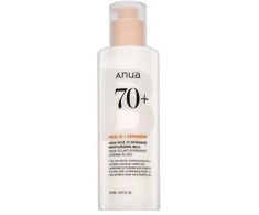 Anua Rice 70 + Ceramide Moisturizing Milk intensyviai drėkinantis veido losjonas su keramidais, 150 ml