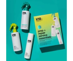 Plaukų priežiūros rinkinys K18 Prep+ Repair Service Essentials (metalų šalinimo priemonė, 300 ml + maitinantis puškalas, 300 ml + nenuplaunama kaukė, 150 ml)