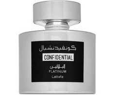 Unisex kvepalai Lattafa Confidential Platinum EDP, 100 ml