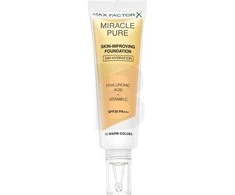 "Max Factor Miracle Pure" odą puoselėjantis makiažo pagrindas su 24 valandų drėkinamuoju poveikiu Spf30 76-Warm Golden 30ml