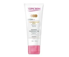 Topicrem HYDRA+ Radiance Progressive Tan drėkinantis savaiminio įdegio kremas jautriai veido odai, 40 ml