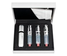 Travalo Classic HD SET Sidabrinis pildomų kvepalų buteliukų (atomaizerių) rinkinys, 3 x 5 ml