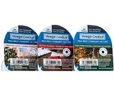 „Yankee Candle“ kalėdinių žvakių vaško rinkinys, 3 x 22 g