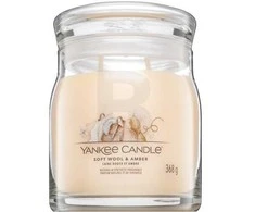 Yankee Candle Aromatinė žvakė Signatūrinė stiklinė vidutinė "Soft Wool" - Gintarinė 368 g