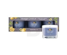 Yankee Candle Yankee žvakė su užpilu „Juodas arbata ir citrina“, 3 x 37 g
