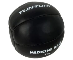 Odinis pasunkintas kamuolys TUNTURI 1-5kg, juodas (Svoris: 1kg)