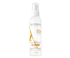A Derma "Aderma Protect Purškiklis" labai aukštos apsaugos nuo saulės purškalas SPF 50+ 200ml