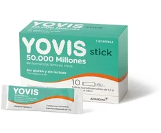 Alfasigma Yovis 10 Stick Bucodispensable 50 000 milijonų aktyvių fermentų