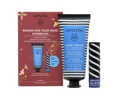 Apivita Hypericum rankų kremas 50ml+ lūpų balzamas 4,4g rinkinys 2 vnt