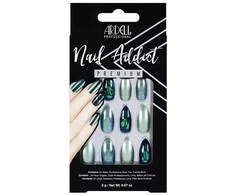 "Ardell Nail Addict" žaliai blizgantys "Chrome" dirbtiniai nagai