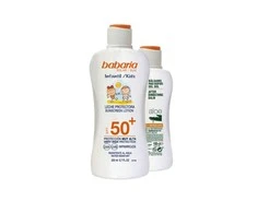 Babaria Sun Vaikams apsauginis losjonas nuo saulės, atsparus vandeniui Spf50 200ml 2 dalių rinkinys