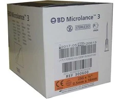 BD Microlance Adatos 0,5mm x 16mm 100 Vnt.