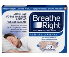Breathe Right Kvėpuokite dešiniosios nosies juostelės, didelio dydžio 30 vnt