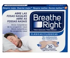 Breathe Right Kvėpuokite dešiniosios nosies juostelės, didelio dydžio 30 vnt
