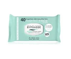 "Byphasse" makiažo valomosios servetėlės "Aloe Vera Sensitive Skin" 40U