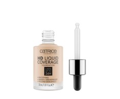 "Catrice Hd Liquid Coverage Foundation" dengiamasis makiažo pagrindas, išliekantis iki 24 val. 010 Light rusvai gelsvas 30ml