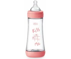 Chicco Baby Bottle Perfect5 4Chicco Baby Bottle Perfect 4M+ buteliukas kūdikiams 300ml Silicone Rožinė