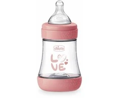 Chicco Perfect Baby Bottle 0M+ Silicone Rožinė buteliukas kūdikiams 150ml