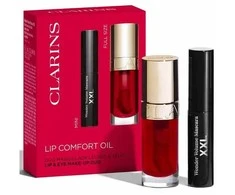 Clarins Lip Comfort Oil Set kosmetikos rinkinys (Lip Comfort Oil 03 Cherry, 7 ml + Wonder Volume Blakstienų tušas XXL 01 Extreme Juodas, 3 ml)