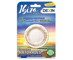 „Dexin“ apyrankės nuo uodų su citronelės ekstraktu „Vanduo-Resistant Ibiza“ pakuotėje, 3 vnt.