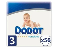 Dodot Sensitive Sauskelnės T-3 56 vienetai